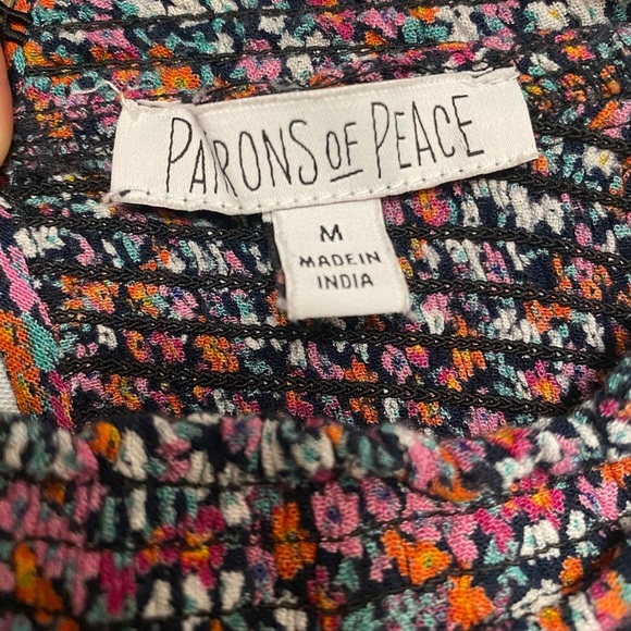 Patrons of Peace Floral Smock Peplum Long Sleeve Crop Top size M - Picture 7 of 12
